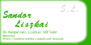 sandor liszkai business card